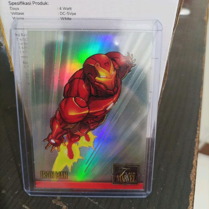 Kartu Original Marvel Flair TRIDESCENCE IRON MAN | Hologram Refractor RARE 2ND