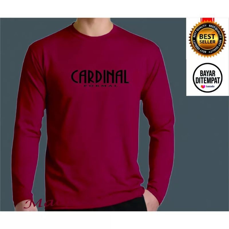 Termurah baju katun 24s / baju kaos lengan panjang cardinal formal blank cowok dan cewek baju oblong