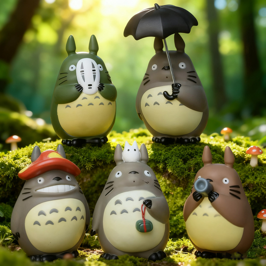 Ghibli Totoro Anime Figure Cartoon Statue Stuo Ghibli Cute Desk Decor Resin Mini Figure Model Kids B