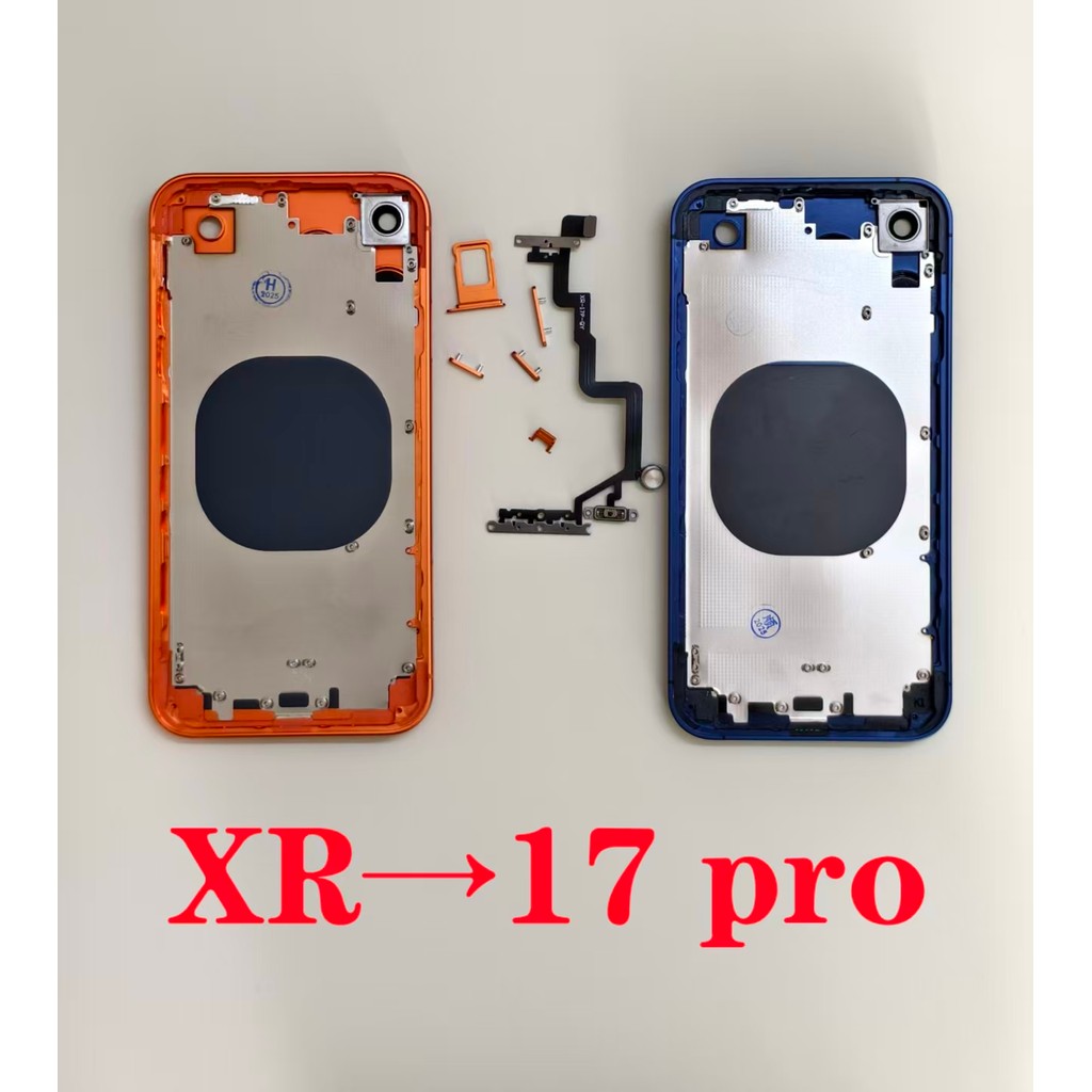 For XR Like 17 Pro rear battery midframe replacement, XR case DIY 17 Pro For iPhone XR To 17 Pro fra