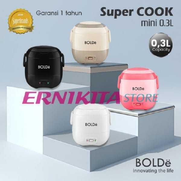 BOLDe SUPER COOK MINI 0.3L Rice Cooker Portable Anti Lengket BPA Free Cocok MPASI Anak Kos Kantor