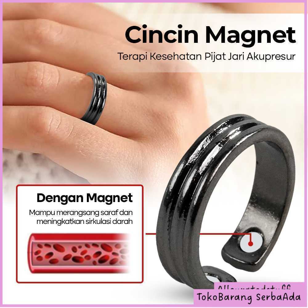 ONEVAN Cincin Magnet Terapi Kesehatan Pijat Jari Akupresur - VN12