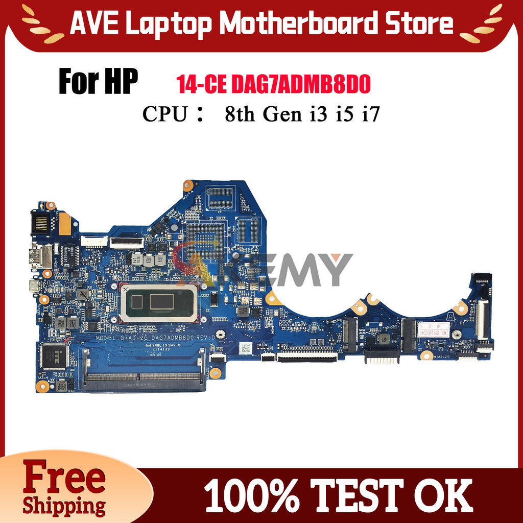 DAG7ADMB8D0 For HP Pavilion 14-CE Laptop Motherboard L51759-601 L51760-601 With i3 i5 i7 8th Gen CPU