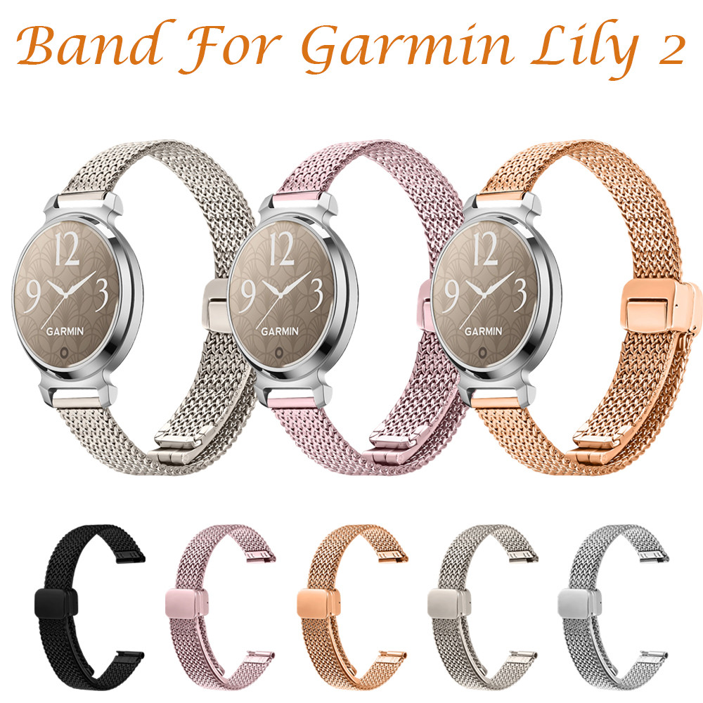 Bracelet for Garmin Lily 2/Lily 2 Active 14mm Band Milanese Magnetic Replacement Bracelet for Garmin