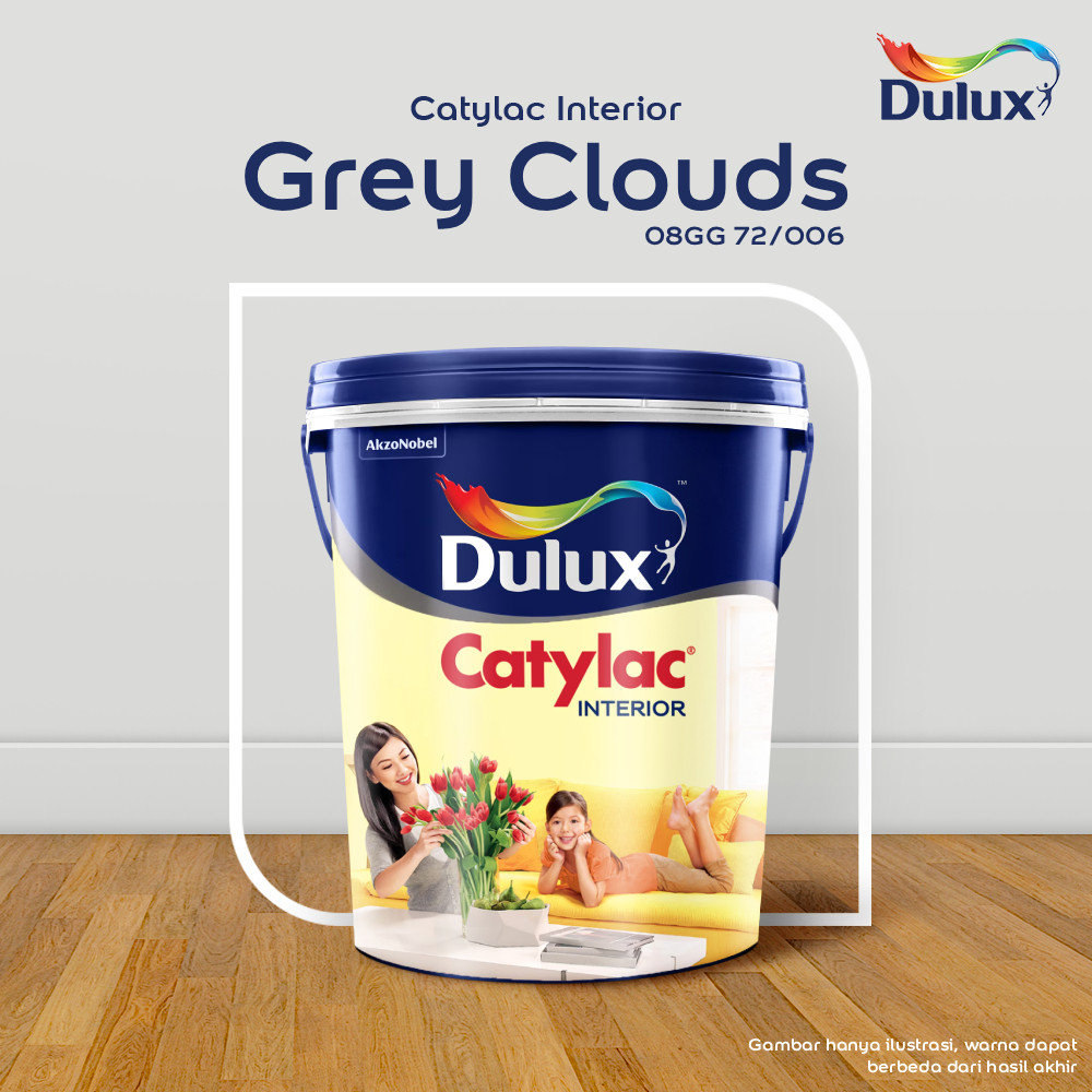 CAT TEMBOK GREY CLOUDS DULUX CATYLAC INTERIOR - 25KG 08GG 72/006 CAT TEMBOK DULUX CATYLAC