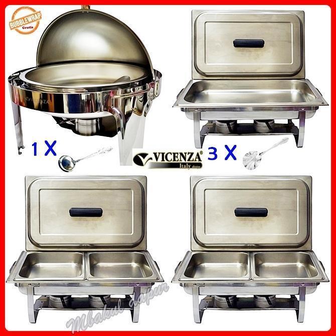 RAMADAN SALE - Prasmanan Set Party Set Andara Prasmanan Stainless Hajatan Set 1 Bulat Vicenza 6 Lite