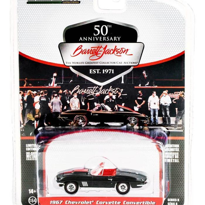 Greenlight 1967 Chevy Corvette Convertible Black Barrett Jackson Scottsdale Edition Series 8