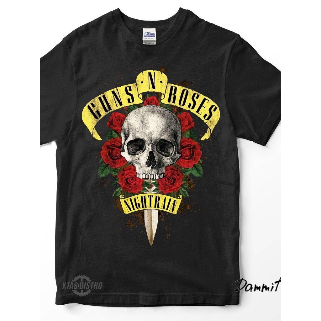 KAOS BAND GUNS N ROSES - KAOS BAND PREMIUM - HITAM - S, M, L, XL, XXL.