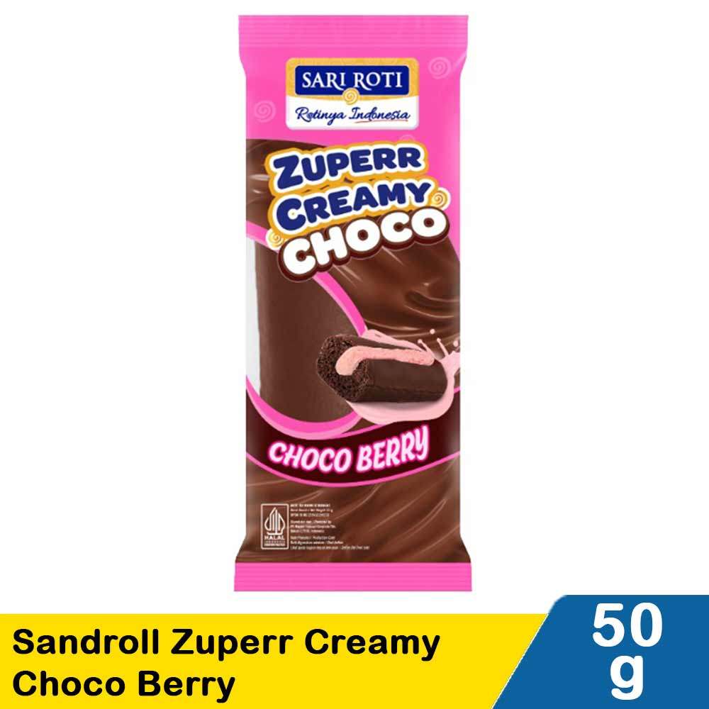 SARI ROTI SANDROLL ZUPERR CREAMY (CHOCO) CHOCO BERRY 50g