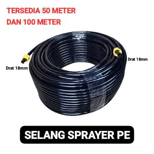new - SELANG SPRAYER ELEKTRIK 25 METER 50 METER ATAU 100 METER ALAT SIRAM HOSE IRIGASI HIDROPONIK SE