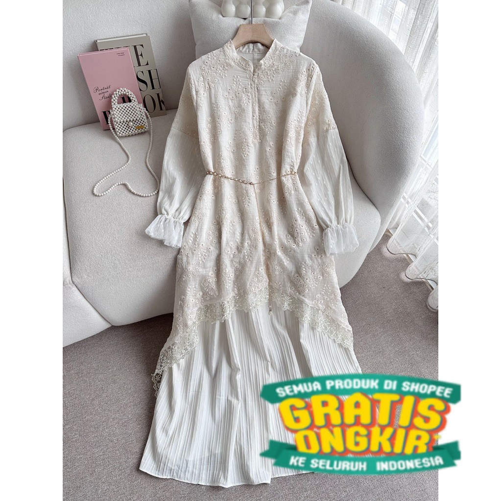 CANDY LADY Ansela Series Lace Maxi / Gamis Wanita Terbaru Dress Kondangan Premium Baju Lebaran Terba