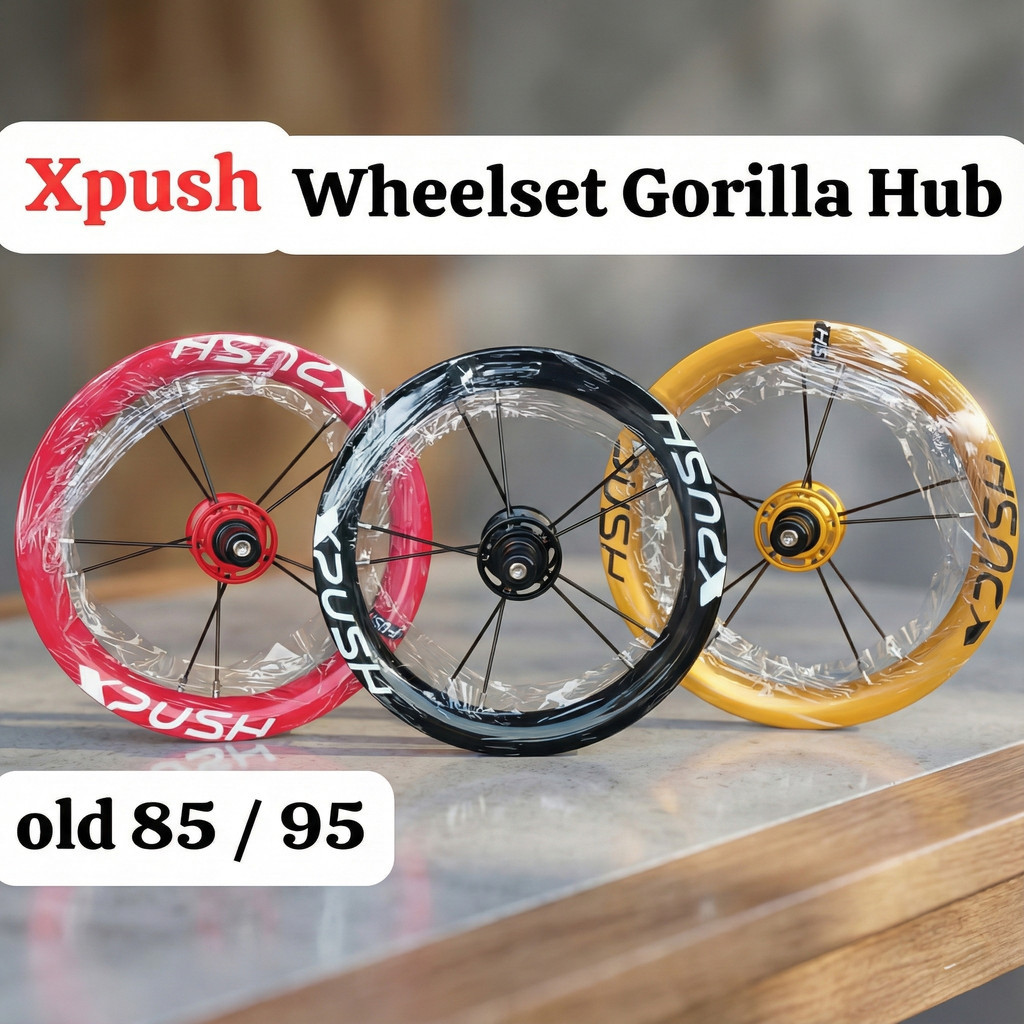 Xpush Wheelset Velg Rims 12 Inch Gorilla Hub Pushbike Balance Bike Alloy Racing Sepeda Anak MTB