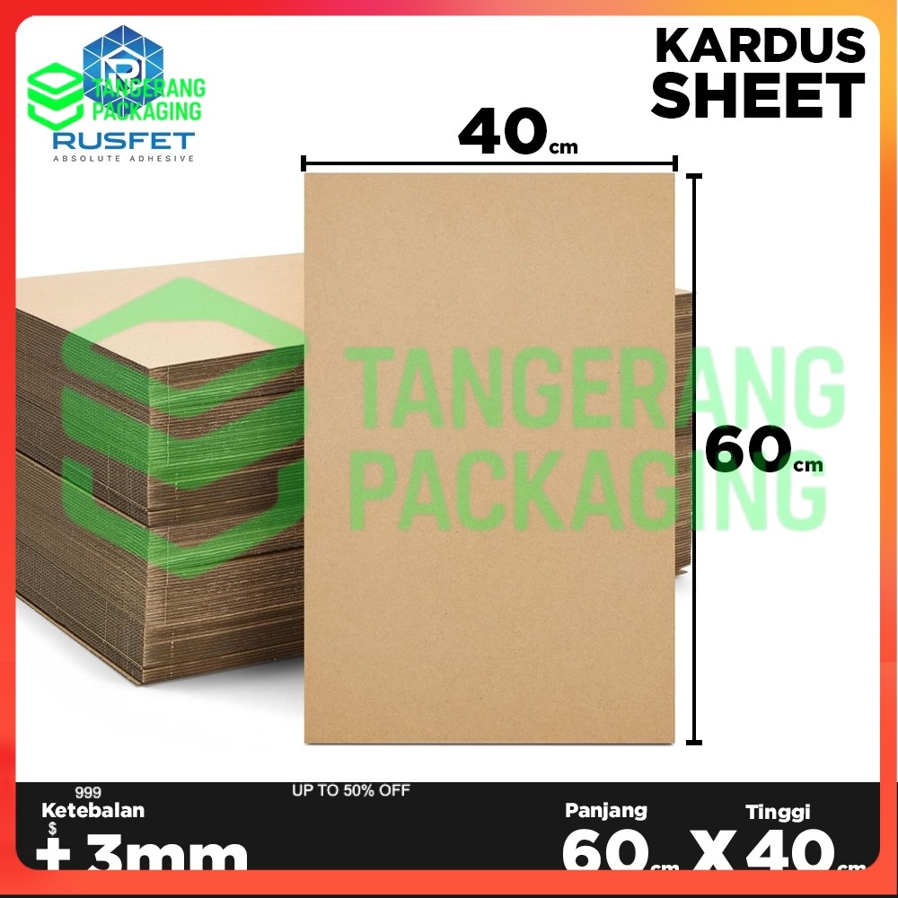 Kardus Sheet Lembaran / Kardus Polos Rusfet Tebal Berkualitas