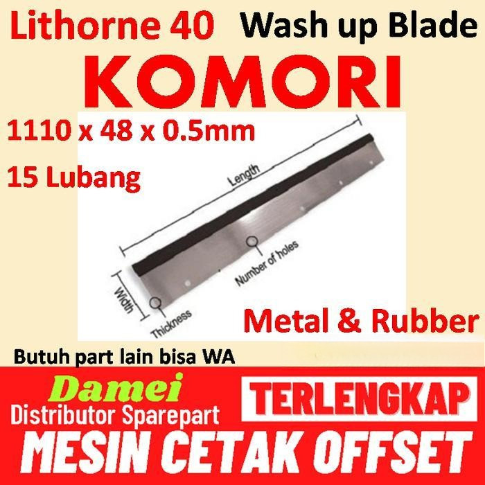 RAKEL KOMORI LITHORNE 40 MESIN CETAK OFFSET WASH UP BLADE LITRONE 40