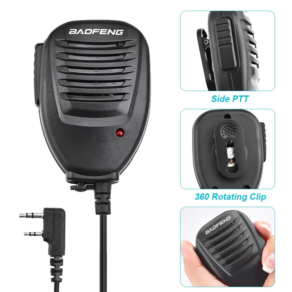 Baofeng Shoulder Speaker Mic Microphone for Baofeng Walkie Talkie UV 5R 82 888S UV S9 PLUS UV 13 16 