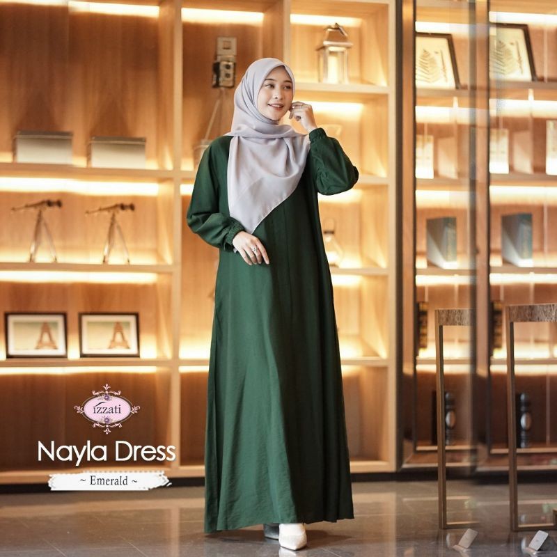 Gamis Nayla Daily Series Izzati Muslimah Polo Linen