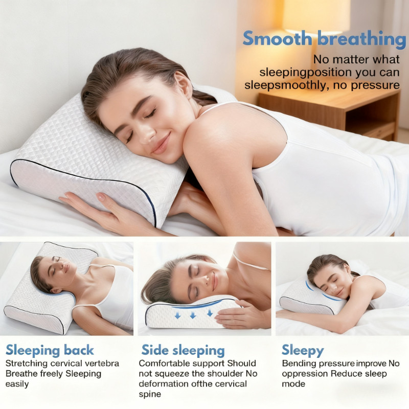 1pc Neck Pillow, Sleeping Memory Foam Pillows, Cervical Pillow For Neck Relax, Pillow For Neck And S