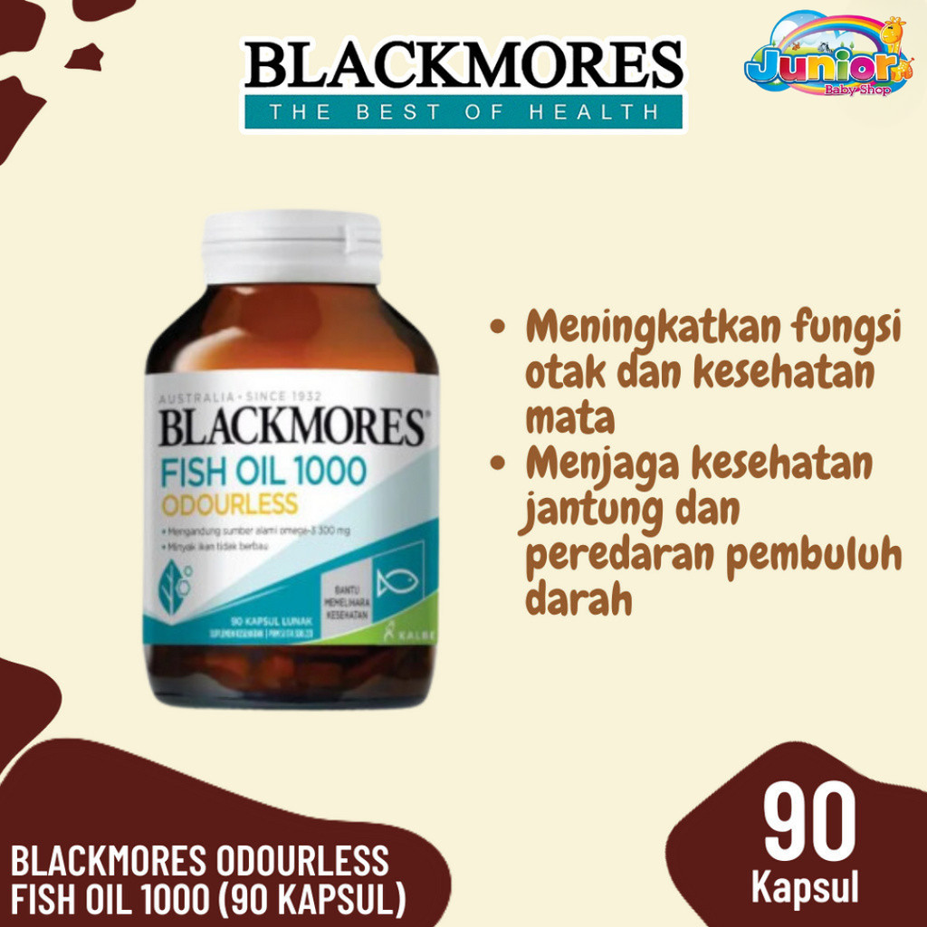 Blackmores Odourless Fish oil 1000 (90 Kapsul) - Suplemen - Omega-3 - Vitamin