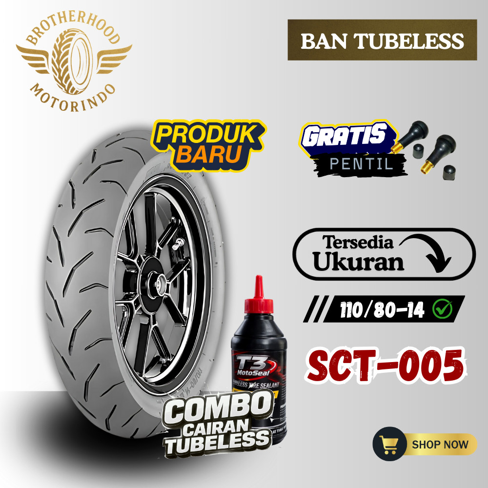 BAN IRC SCT 005 TUBELESS (110/80-14 / 110 80 14 BAN RING 14 / BAN IRC / BAN TUBBLES RING 14 / BAN MO