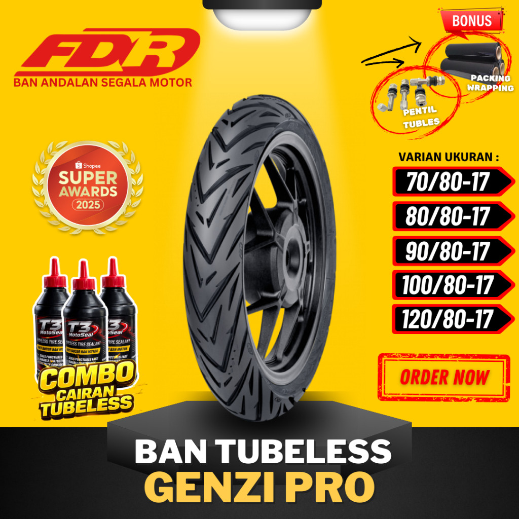 [READY COD] FDR GENZI PRO RING 17 / BAN FDR TUBLES GENZI PRO / BAN FDR TUBELESS RING 17 ( 70/80-17 /