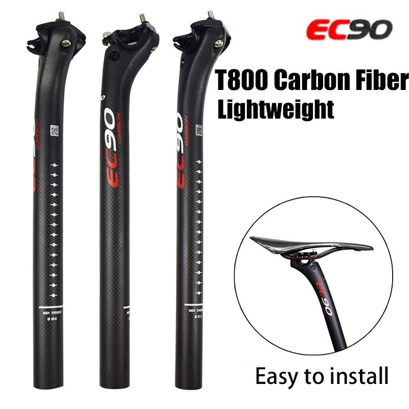 Tiang Sadel Sepeda EC90 Tiang Sadel Karbon Ringan Tiang Sadel Sepeda Gunung Profesional Tiang Sadel 