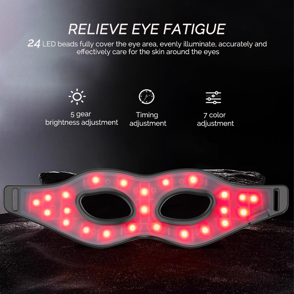 Red Light Silicone Eye Mask 7 Colors LED Photon Flexible Eyes Mask Relieves Eye Fatigue Anti-Wrinkle