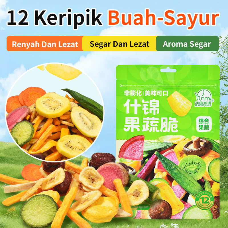 [Camilan Favorit untuk Semua Usia] Keripik Buah dan Sayur Kering/Camilan Sehat Campuran 12 Macam/Ker