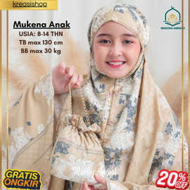 TERLARIS MUKENA.AMINAH MUKENA ANAK TANGGUNG AZURA HASYA 2IN1 RESLETING TRAVEL KATUN MOTIF