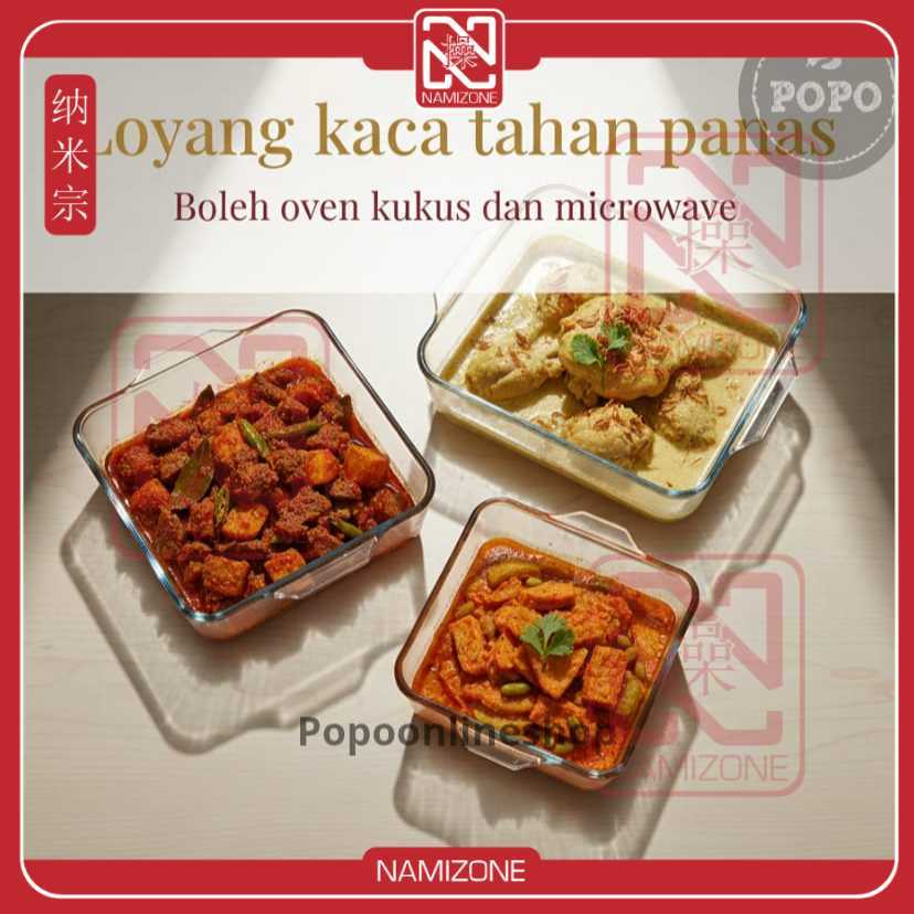 NAMIZONE Piring Kaca Oval Kotak Persegi Panjang Bulat Peralatan Sajian Material Kaca Pilihan Struktu