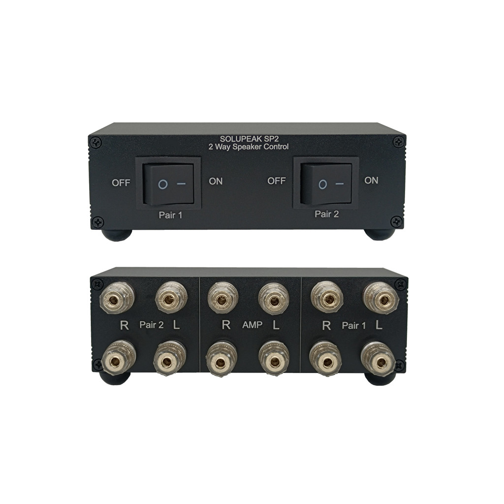 2 Way Stereo Auo Speaker Switcher 2 Zone Speaker Selector stribution for MultiChannel High Powered A