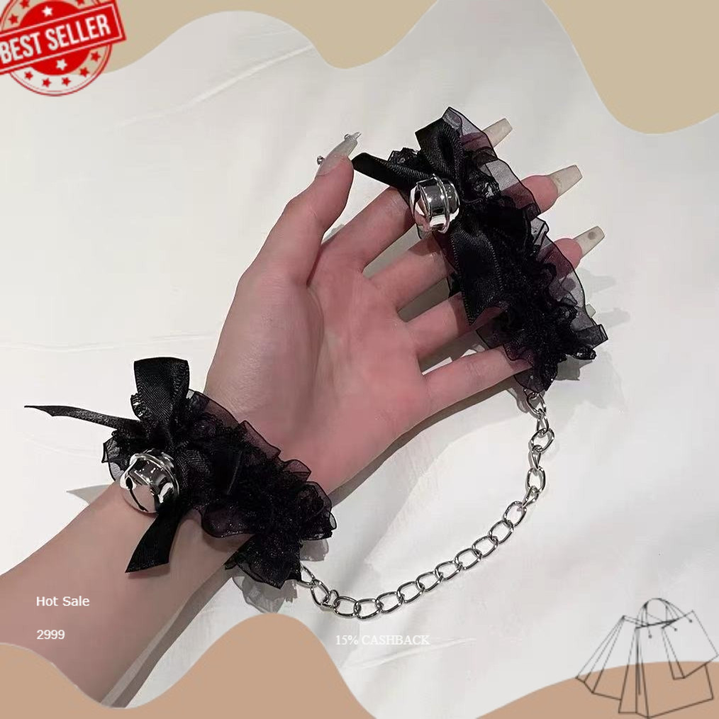 modern CH-40 kalung necklace y2k choker wanita bell lonceng rantai sm set lace patch borgol tangan l