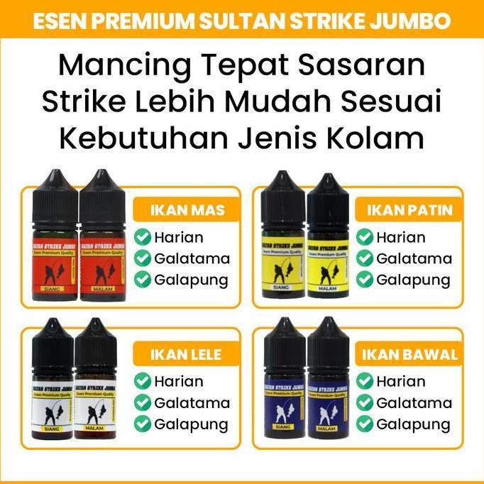 Essen Sultan Strike 30Ml 2 Botol (Siang & Malam) Essen Ikan Mas Lele Patin Nila Bawal Premium