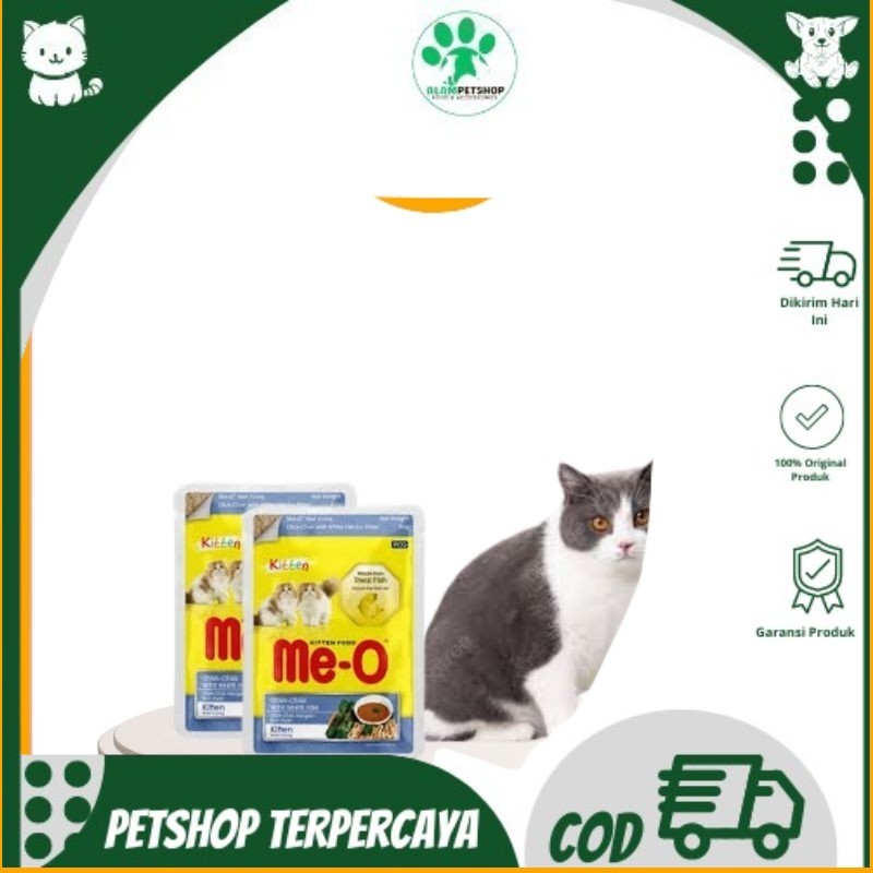 Makanan Kucing Meo Pouch 80gr Kitten Otak-Otak With White Fish