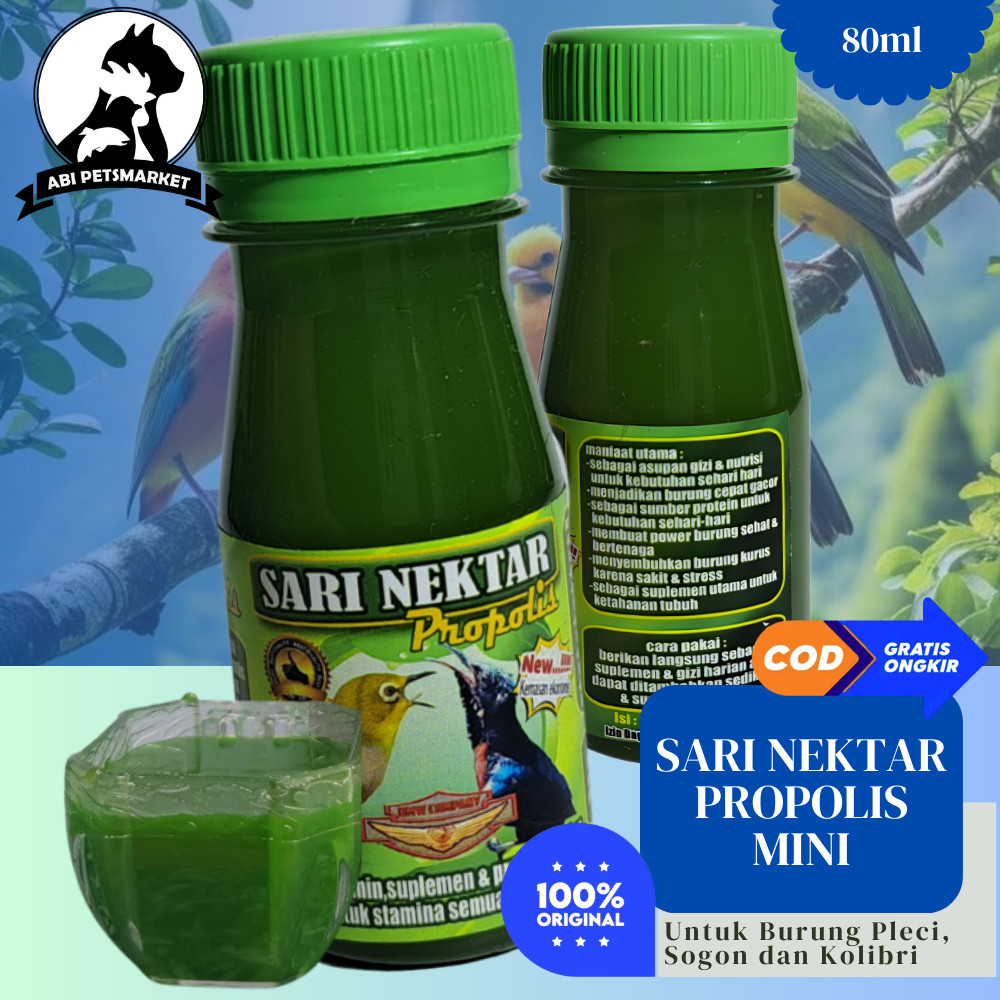 Sari Nektar Mini 80ml Vitamin Burung Pleci Kolibri Cucak Ijo Nutrisi Gacor Harian