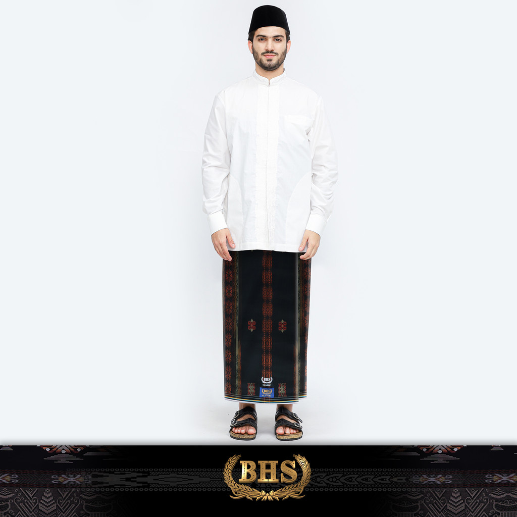 Sarung BHS Classic Gold Motif C48 JGF Hitam Coklat