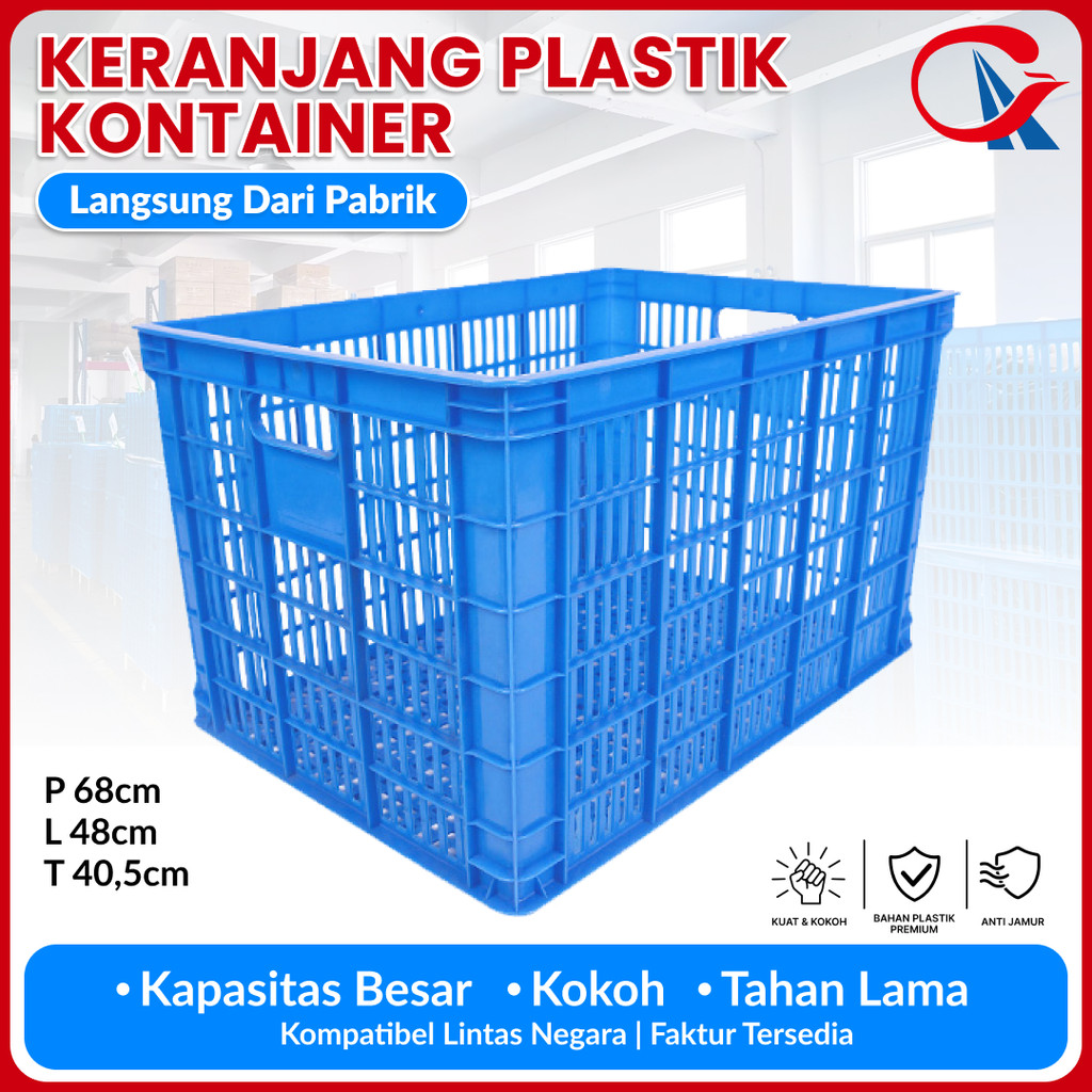 LIN HUI Keranjang Plastik Industri Besar Tebal & Kuat Keranjang Gudang Pabrik Logistik Packing