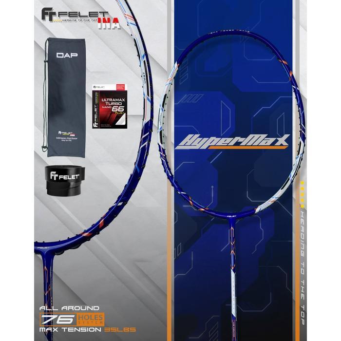 RAKET FELET BADMINTON BULUTANGKIS FELET HYPERMAX ORIGINAL - BLUE, RAKET SAJA