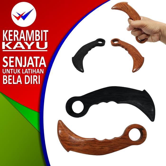 (Time Sport Store) kerambit krambit kerambik kayu pisau silat senjata seni tarung