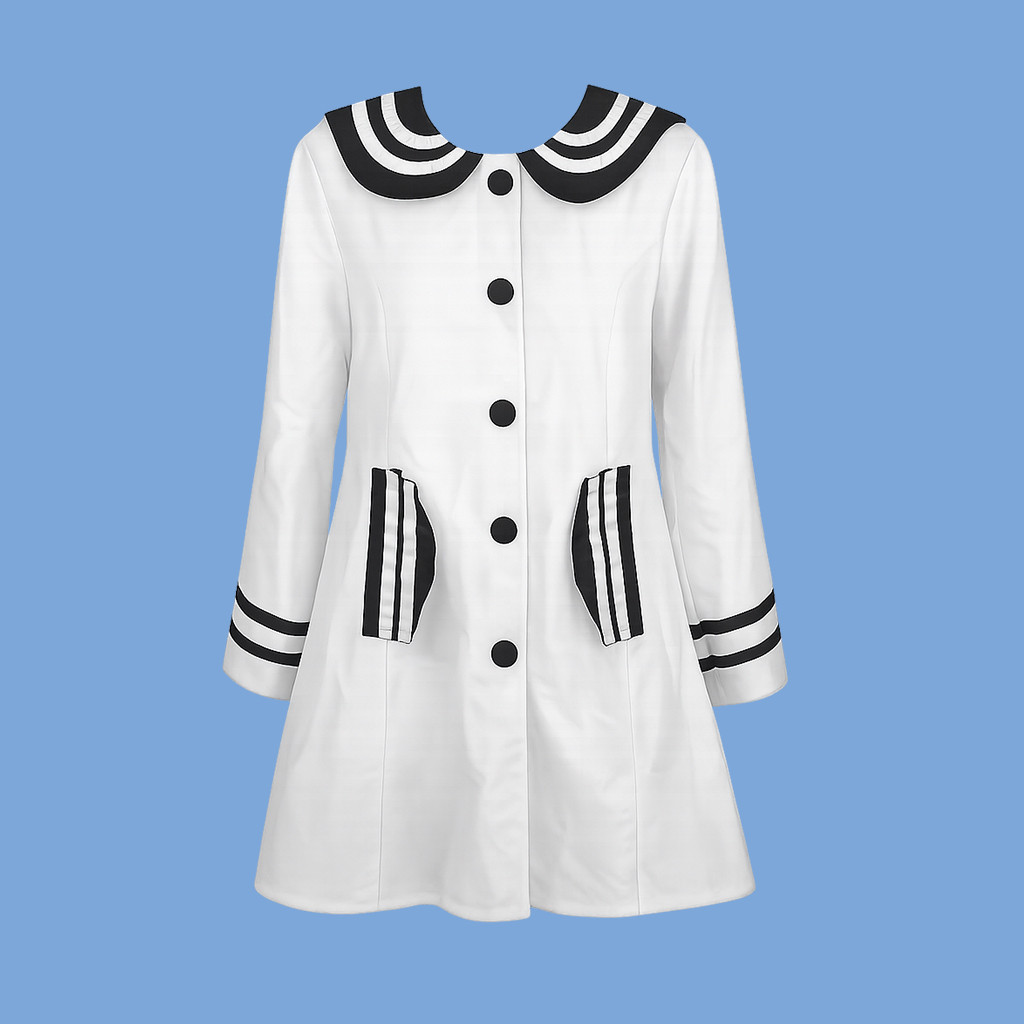 JK-83 white sailor top jacket jaket luaran wanita baju korea jepang cosplay seifuku