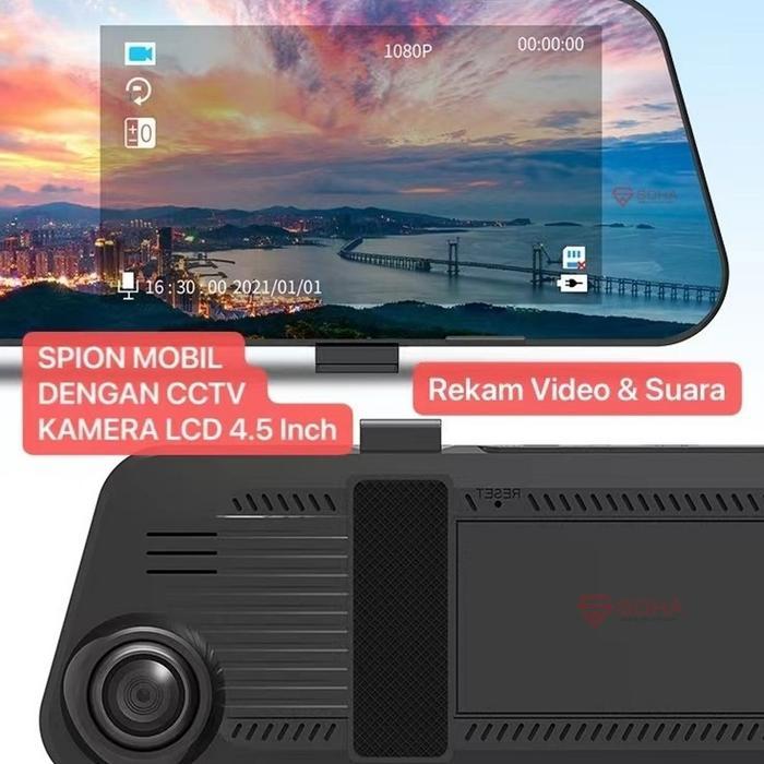 Kamera Mobil Spion CCTV Mobil DVR Dasbor Cam di Spion 2 AM-30 Kamera Depan Belakang FULL HD 1080P G-