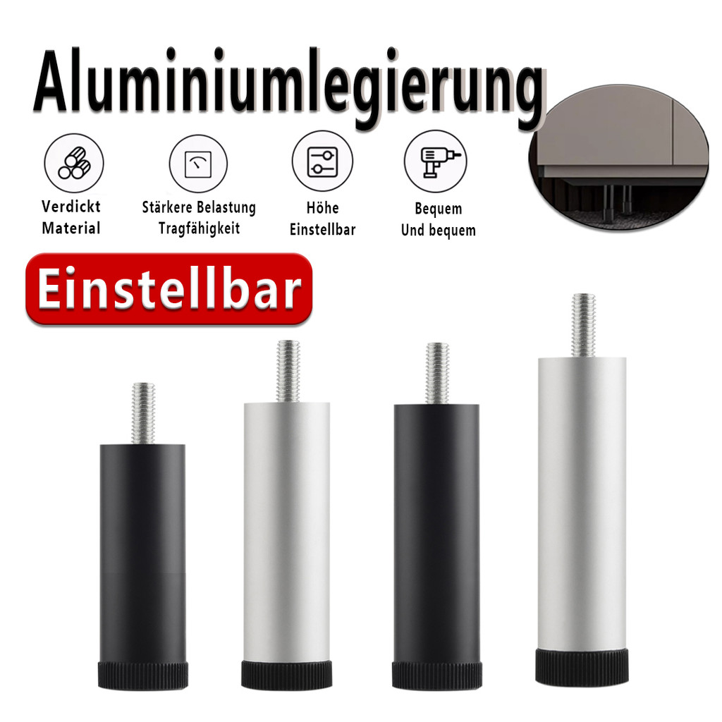 M8~M10 1PCS Kaki Meja Aluminium Alloy yang Dapat Disesuaikan untuk Kabinet TV, Lemari Pakaian, Kaki 