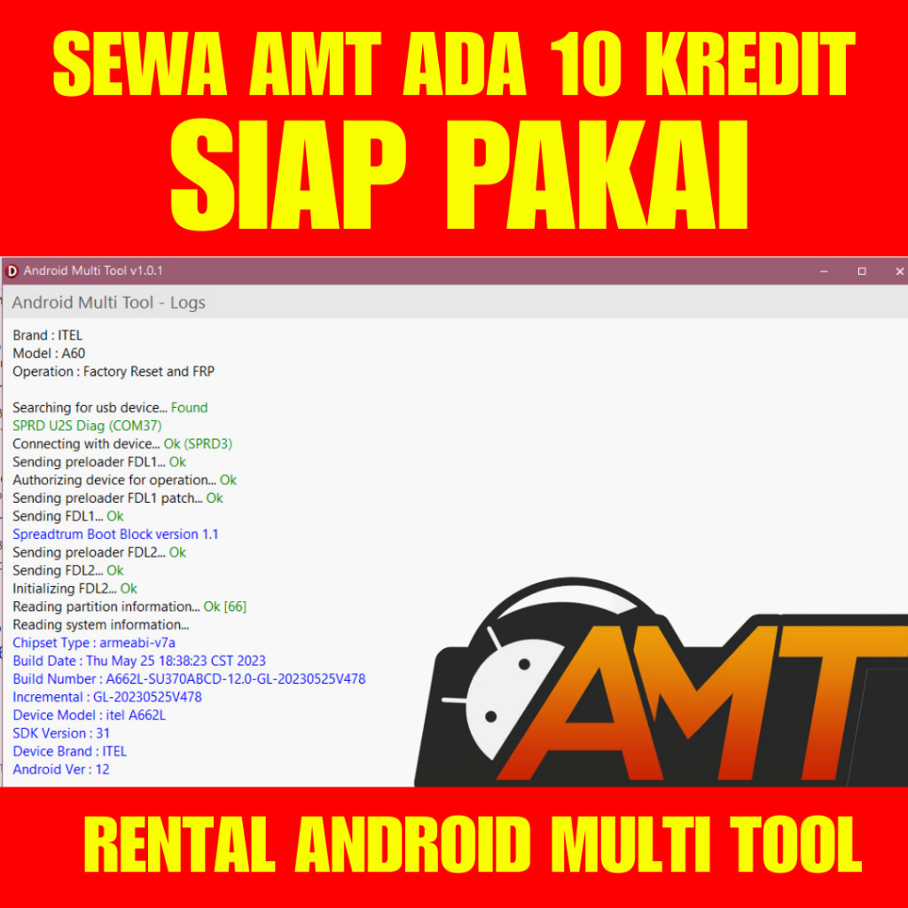 SEWA AMT ANDROID MULTI TOOL  + 10 KREDIT SIAP PAKAI