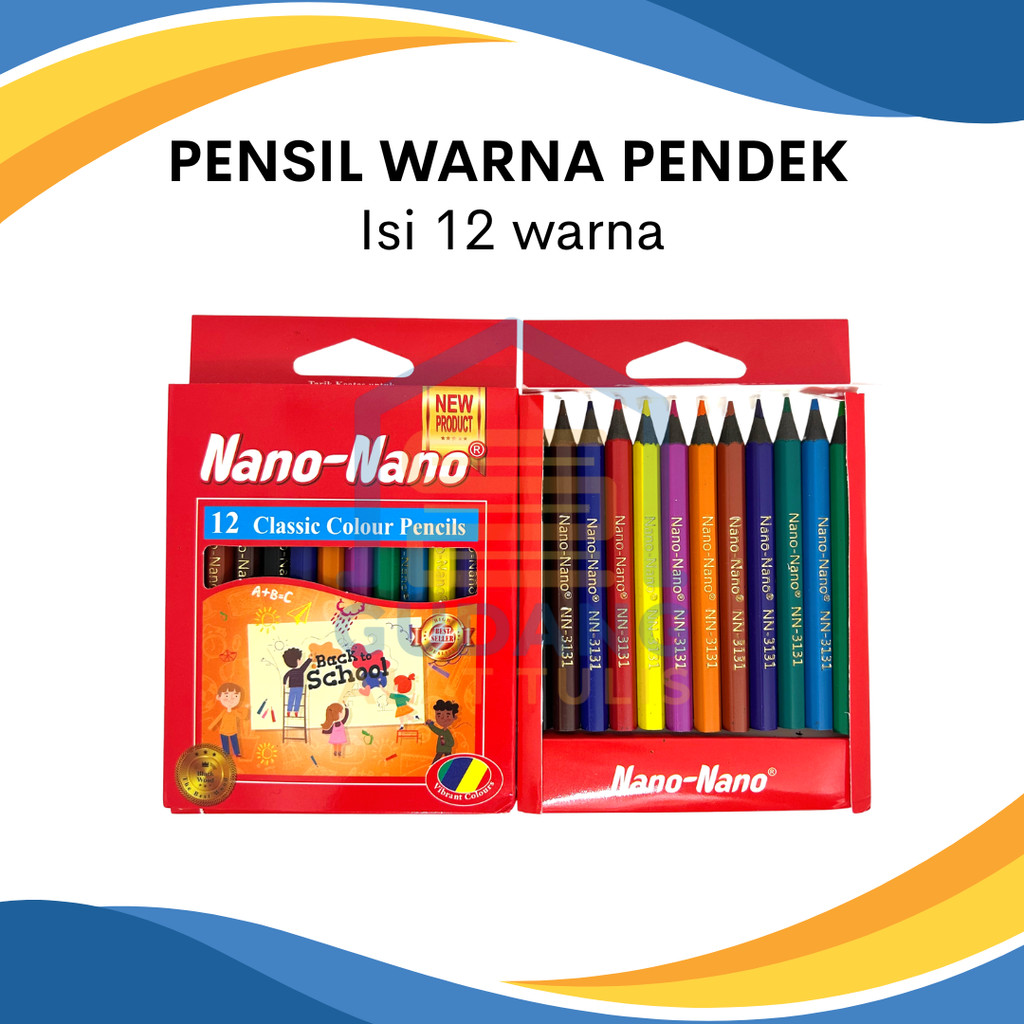 PENSIL WARNA PENDEK KELIR KAYU MURAH