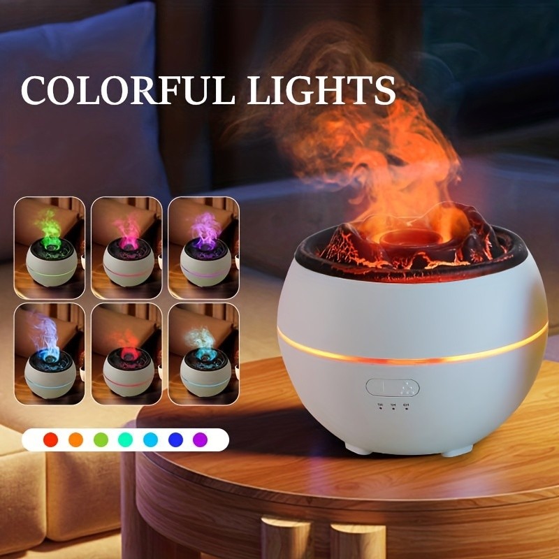 New style 360ml 7 colors fire flame Cool Mist humidifier Aroma Essential Oil h2o USB air Diffuser Vo