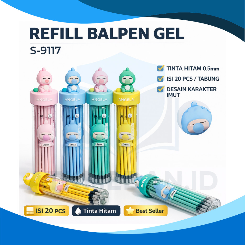 REFILL GEL TABUNG | TINTA PULPEN FANCY ISI 24 PCS