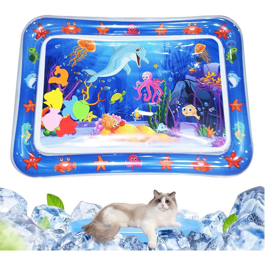 2024 New Interactive Water Sensory Play Mat for Cats Thickened Inflatable Water Mat Cat Dog Pet Play