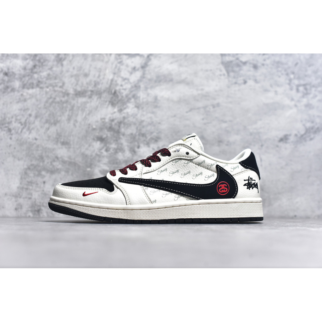 N1K3 A1R J0RDAN 1 Low OG SP AJ1 Sepatu kets kasual budaya low top Inggris krem ​​​​dan putih co bran