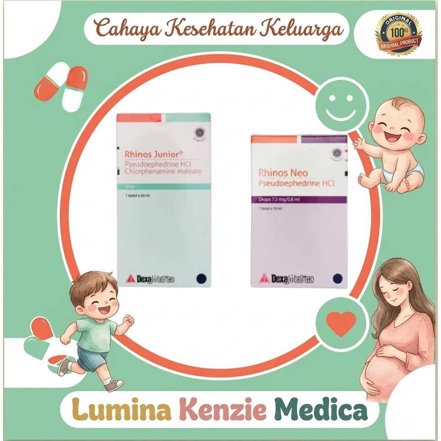 Rhinos NEO Drop  & Rhinos JUNIOR Sirup - Obat Pilek Atau Obat Flu Bayi Balita Anak