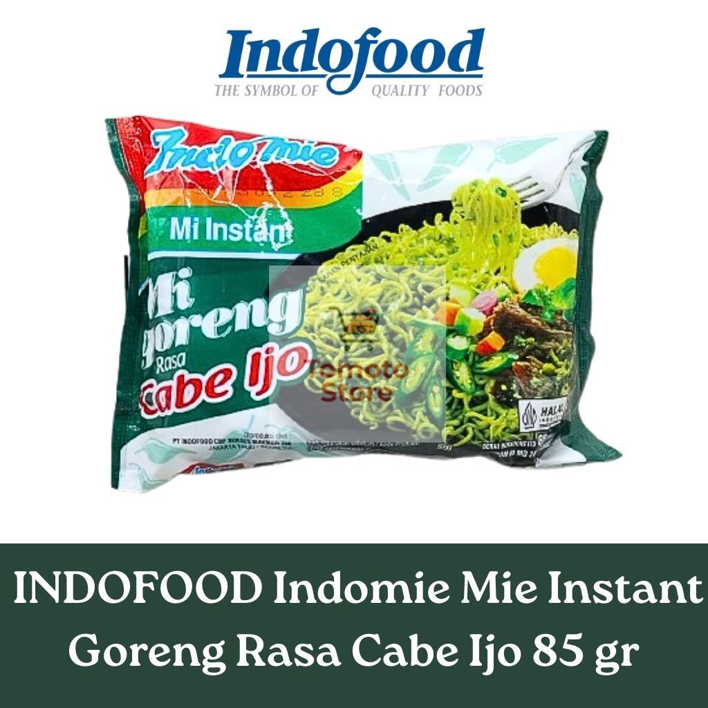 [ TOMOTOSTORE ] INDOFOOD Indomie Mie Goreng Instan Cabe Ijo 85 gr – Pedas Gurih Cabe Hijau
