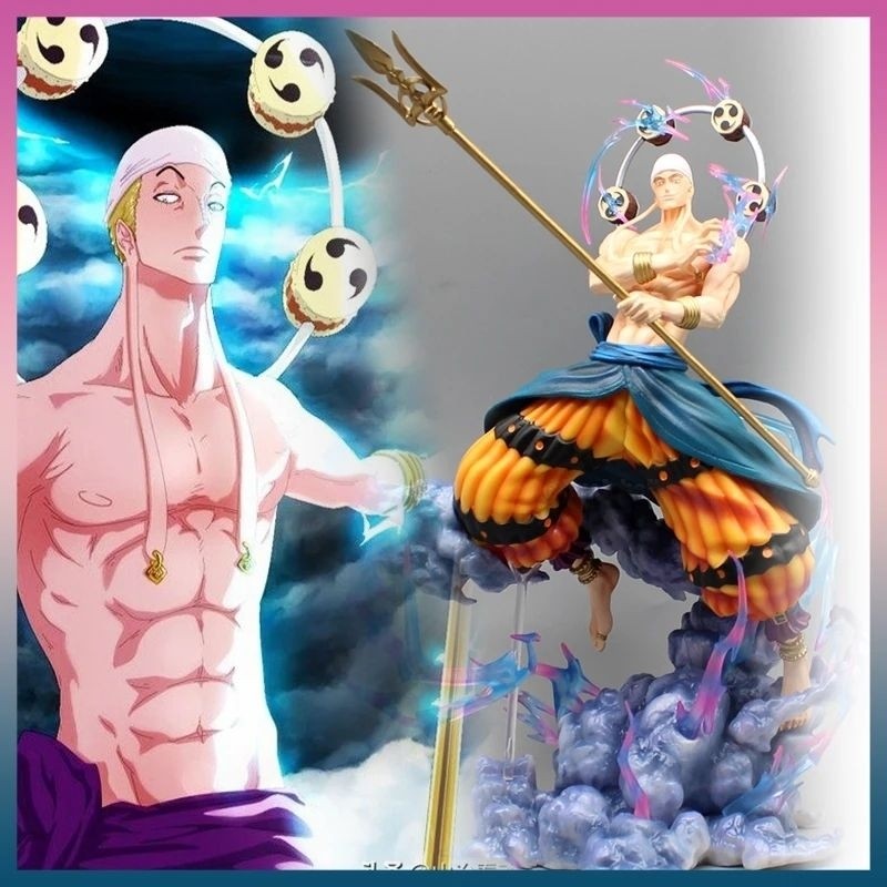 Action Figure Sky Pie God Enel Statue Led GK Anime One Piece